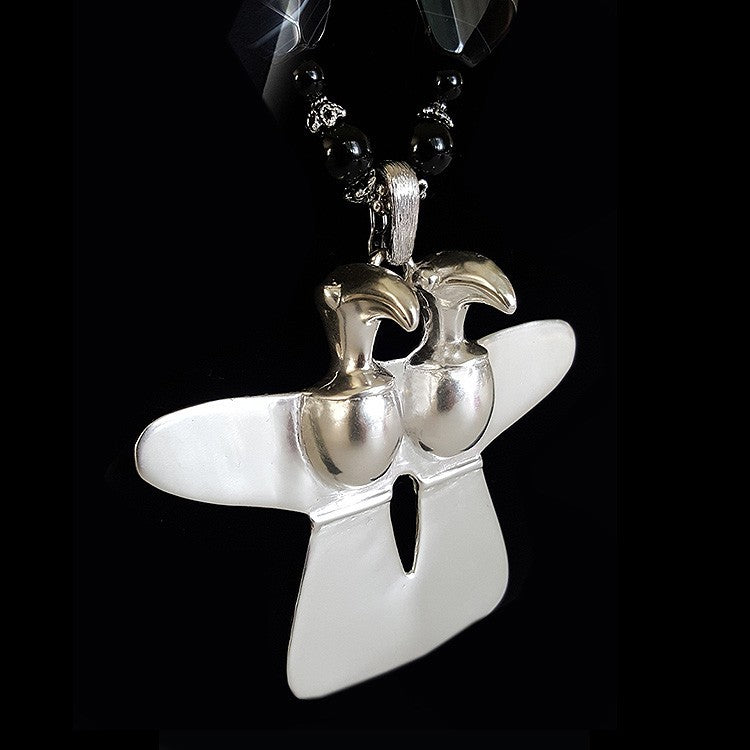 Inseparable Birds Silver Necklace