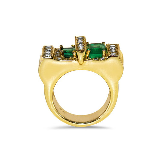 NOUVELLE Emeralds and Diamonds Ring