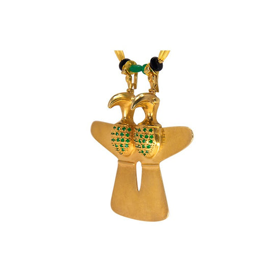 INSEPARABLE Emeralds Onyx Gold Necklace