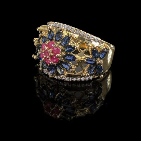 BLUE STAR Sapphires Rubies and Diamonds Ring
