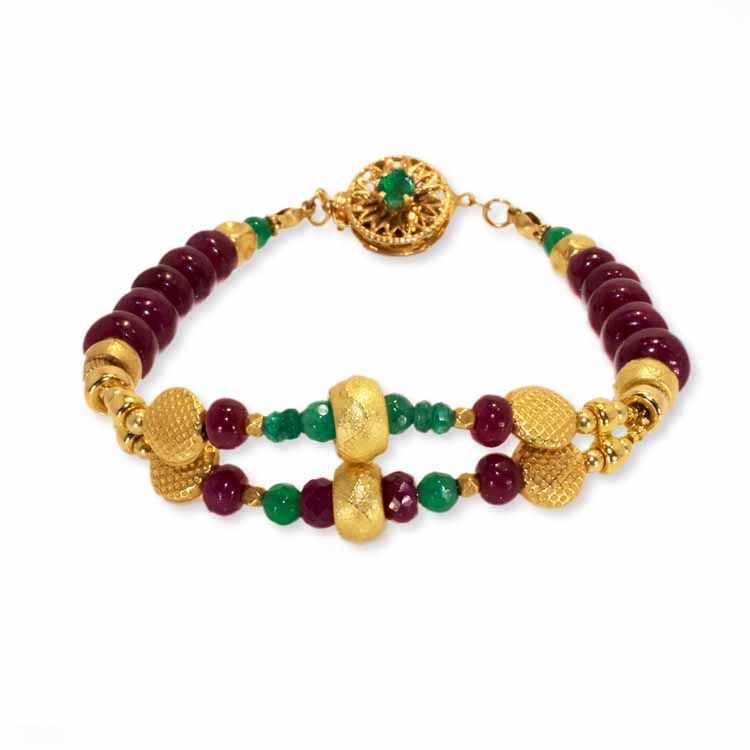 BLOOMING Rubies and Emeralds Bracelet