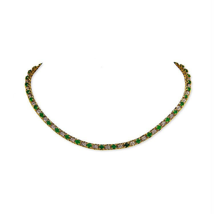 SOPHISTICATION Emeralds and Diamonds Necklace