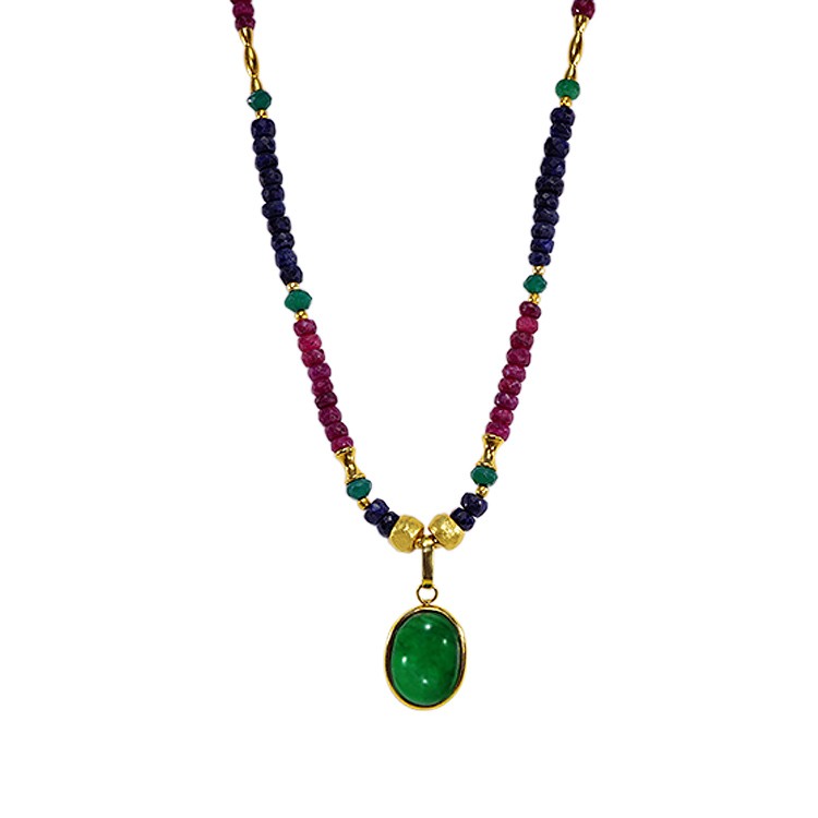SUMMIT Emerald Sapphires and Rubies Necklace