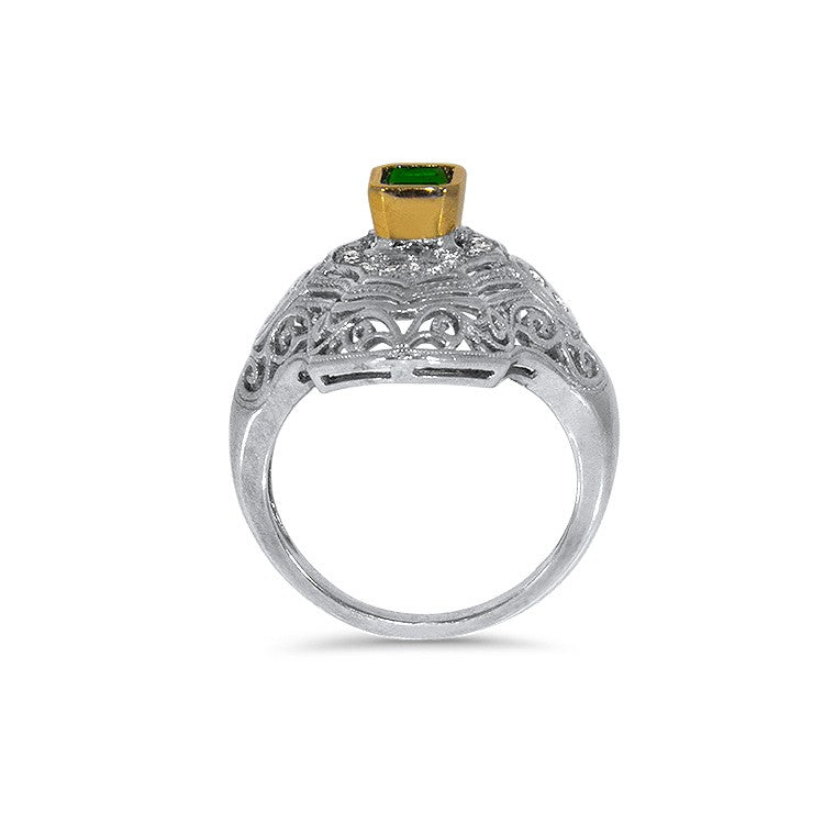 BRILLIANT Deco Emeralds and Diamonds Ring