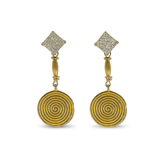 SPIRALS Diamonds Gold Earrings