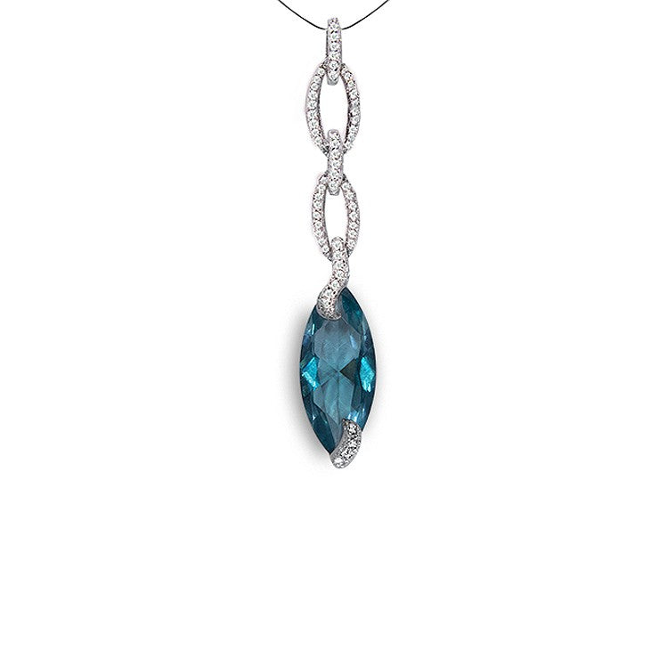 BEYOND LOVE Deco Topaz and Diamonds Pendant