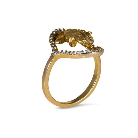 CHEERFUL Gold and Diamonds Ring