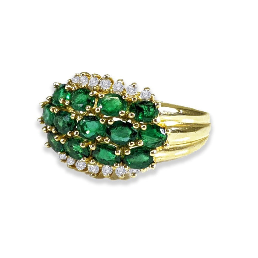 GREEN FOREST Emeralds and Diamonds Ring