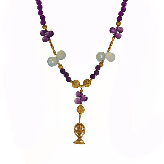 FASCINATING WOMAN Amethyst Topaz Gold Necklace