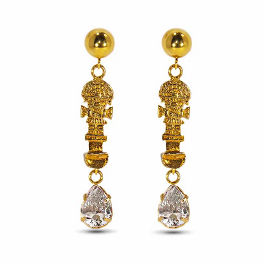 Pear Cut Diamonds Gold Earrings