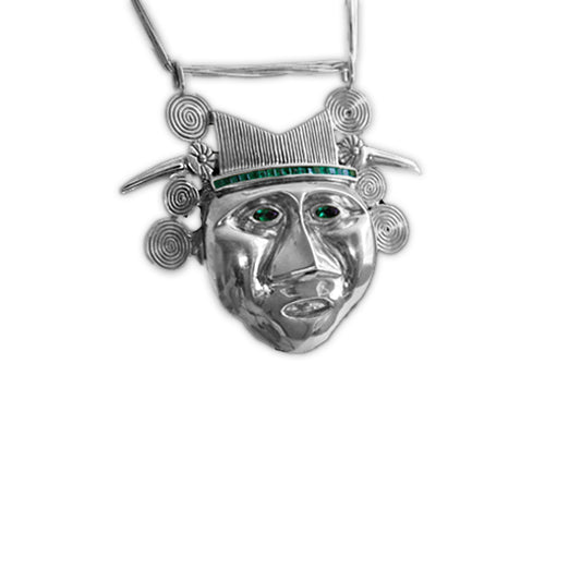 FACE of KNOWLEDGE Emeralds Gold Pendant