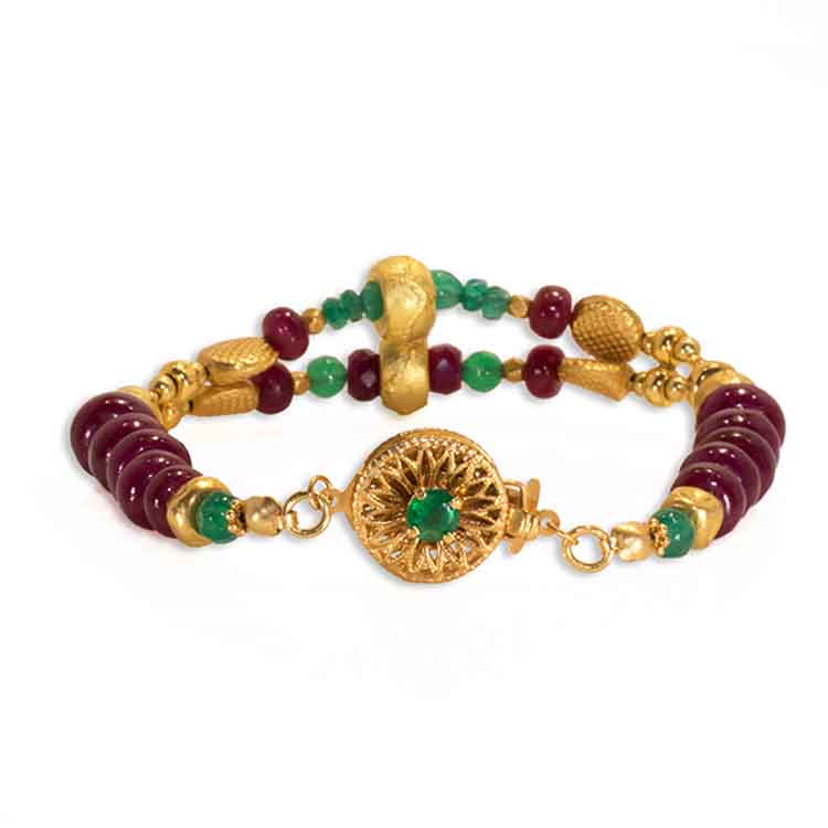 BLOOMING Rubies and Emeralds Bracelet