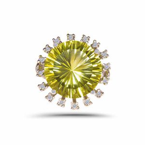 GALAXY SUN STAR Citrine and Diamonds Ring