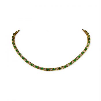 SOPHISTICATION Emeralds and Diamonds Necklace