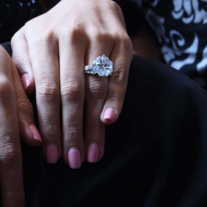 FLOWER REFLECTION Topaz and Diamonds Ring - Image 5