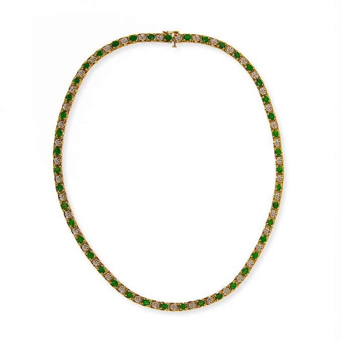 SOPHISTICATION Emeralds and Diamonds Necklace - Image 3