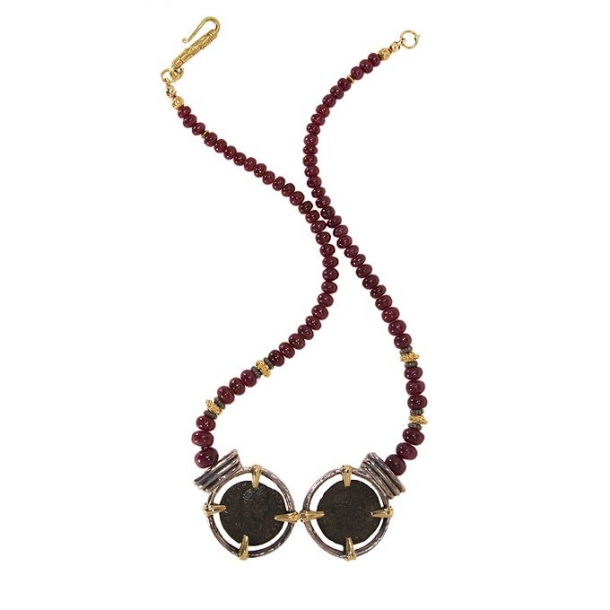 The EMPIRE Original Ancient Coins Rubies Necklace - Image 4
