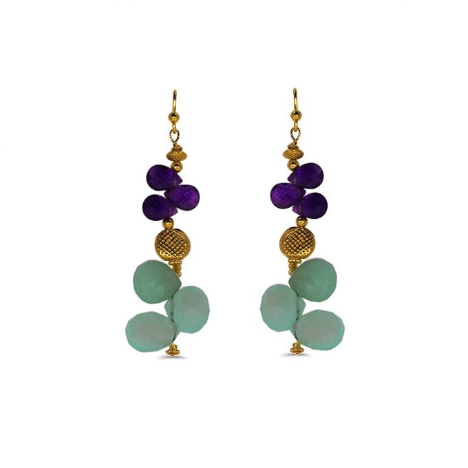 STRENGTH Amethyst and Topaz Earrings