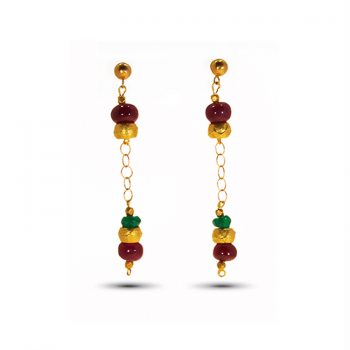 SENSE of LOVE Rubies and Emeralds Earrings