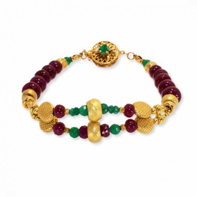 BLOOMING Rubies and Emeralds Bracelet - Image 2