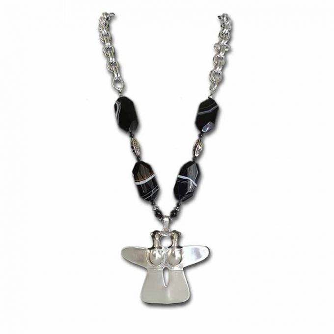 Inseparable Birds Silver Necklace