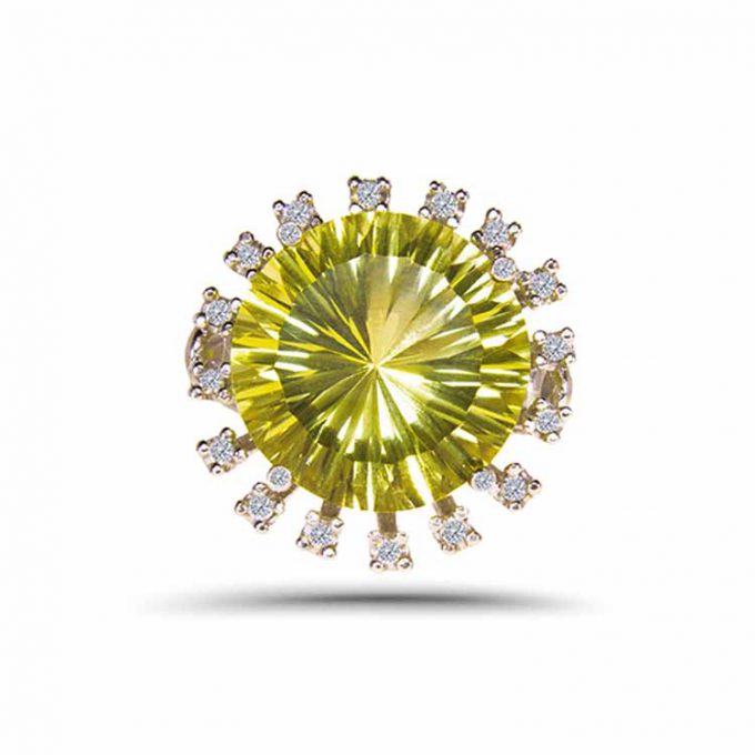 GALAXY SUN STAR Citrine and Diamonds Ring - Image 3