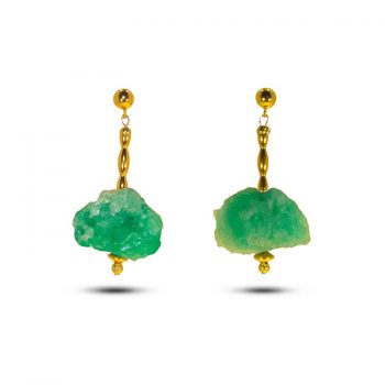 ROUGH BEAUTY Natural Emeralds Earrings