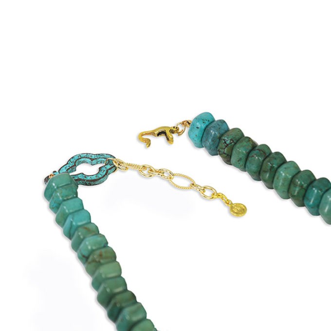 AGRIPPINA The Minor Roman Coin Turquoise Necklace - Image 3