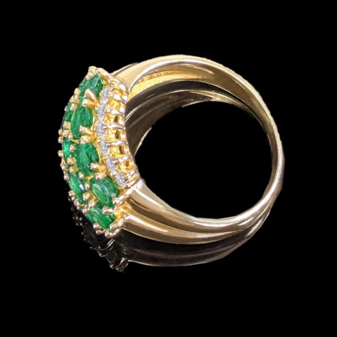 GREEN FOREST Emeralds and Diamonds Ring - Image 3