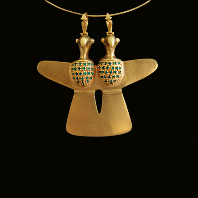 INSEPARABLE Emeralds Gold Pendant - Image 3