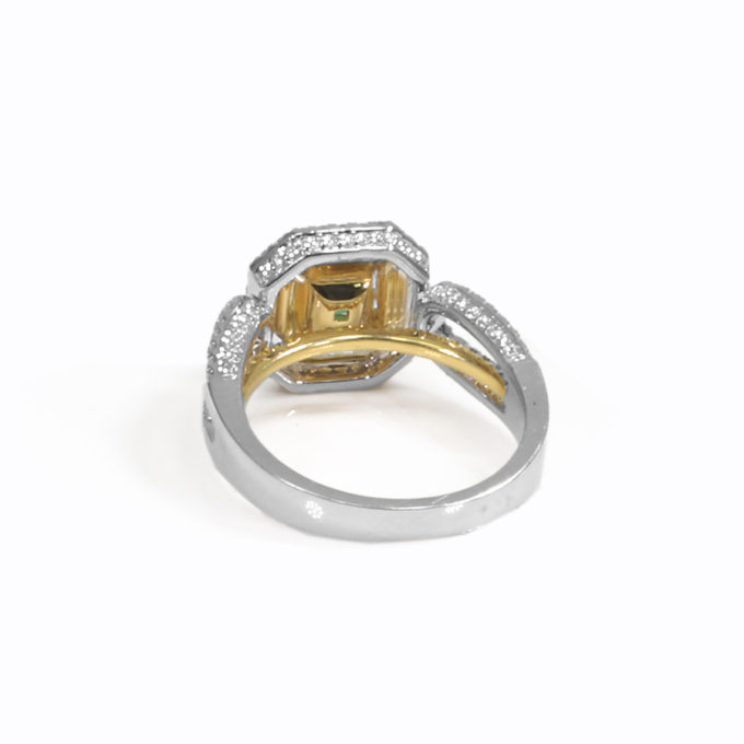 SUN RAY Emerald White and Yellow Diamonds Ring - Image 5