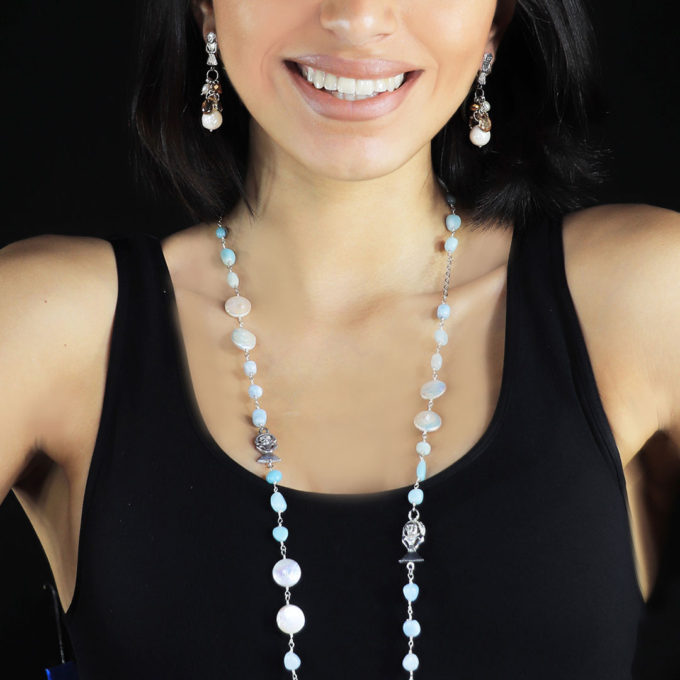 Woman Figure Pearl Necklace - Image 4