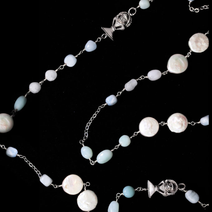 Woman Figure Pearl Necklace - Image 3
