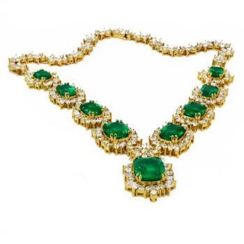 GLAMOUROUS Emeralds and Diamonds Necklace